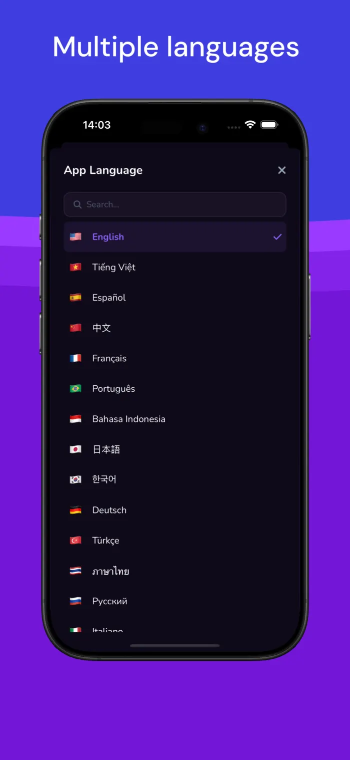 Capwit dark mode interface on iPhone