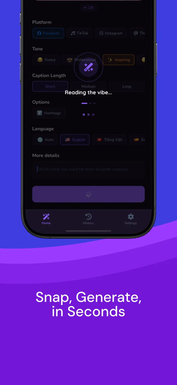 Capwit platform selector for Instagram, TikTok, Facebook, X and Threads